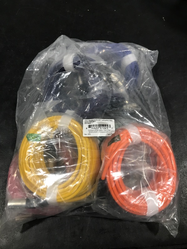 Photo 2 of GLS Audio 50ft Mic Cable Cords - XLR Male to XLR Female Colored Cables - 50' Balanced Mike Cord - 6 PACK