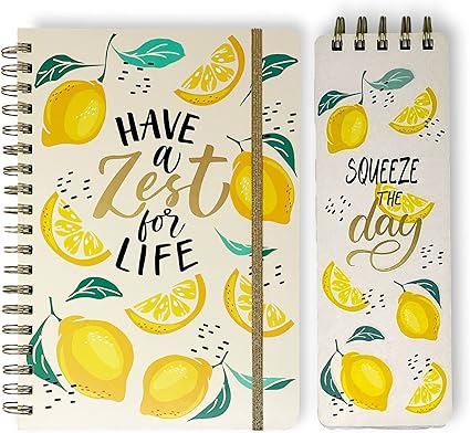 Photo 1 of VOTUM Big List Notepad with Easy Tear Sheets and Hardcover Journal Notebook Notepad with Cute Cover Design and Phrase - Personal Diary for Writing Notes in and Journaling - Zest for Life