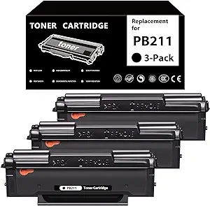 Photo 1 of EUVIVI Compatible PB-211 Toner Cartridge Replacement for Pantum PB-211EV PB211 Toner for P2502W M6552NW M6500NW M6550 M6550NW M6600 (Black, 3-Pack) 