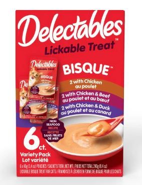 Photo 1 of 2 PACK-Delectables Bisque Non-Seafood Lickable Cat Treats Variety Pack, 6 COUNT