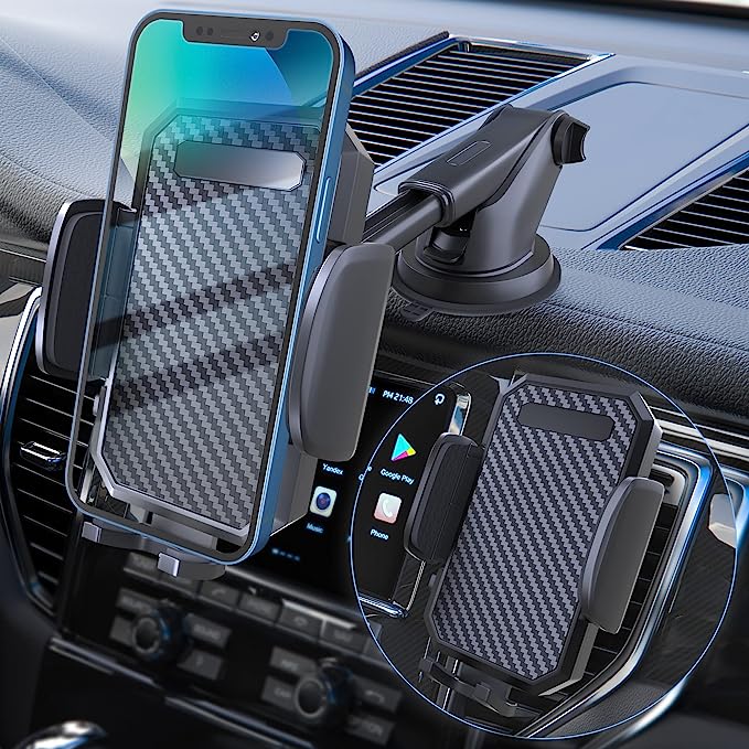 Photo 2 of FBB Phone Mount for Car, [ Off-Road Level Suction Cup Protection ] 3in1 Long Arm Suction Cup Holder Universal Cell Phone Holder Mount Dashboard Windshield Vent Compatible with All Smartphones
