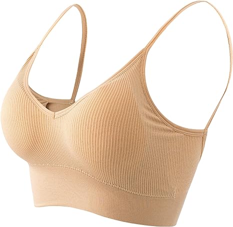 Photo 1 of Anmose Sports Bras Tank top Low Back Sleep Bra Seamless Without Steel Ring V Neck Cami Everyday Backless Bra for Women SIZE-L