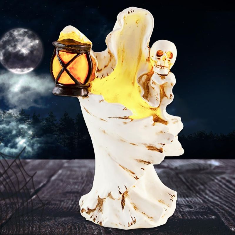 Photo 1 of 
Qipade Solar Faceless Ghost Halloween Outdoor Statue, Scary Hell Messenger