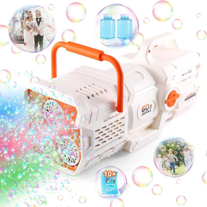 Photo 1 of 
SELTERM Bubble Machine Blaster, Automatic Bubble Machine with Lights for Parties