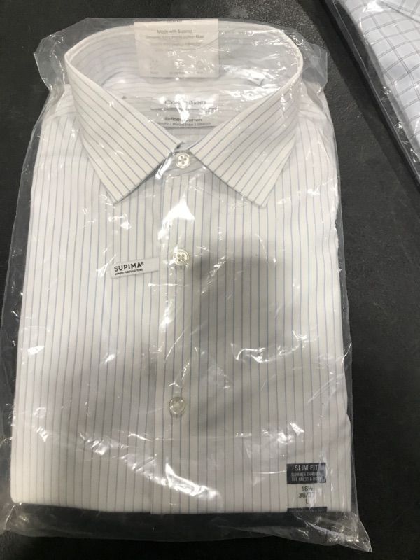 Photo 1 of Calvin Klein Men's Dress Shirt Slim Fit Non Iron Stretch Solid SIZE L 16 1/2 36/37