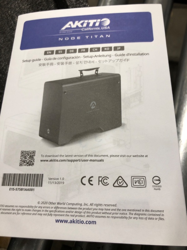 Photo 1 of AKiTiO Node Titan Thunderbolt 3 External GPU Enclosure (eGPU), Aluminum, 85W Charging, up to six 4K displays, 650W PSU, Thunderbolt Cable, Compatible with Thunderbolt 3 Equipped Mac and PC