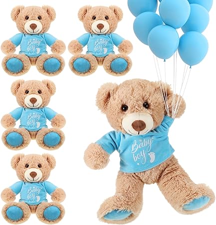 Photo 1 of  10 Pcs Baby Shower Bear Stuffed Decorations Animal Cute Plush Toy 14 Inch Stuffed Bear Plush Dolls in Bulk for Baby Shower Christmas Birthday Wedding Home Decorations (Boy)
