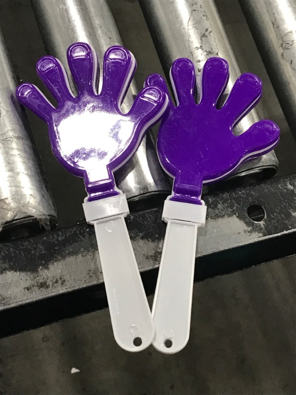 Photo 2 of 2 Pack Windy City Novelties Hand Clapper Noise Makers Party Favors (Purple/White)
