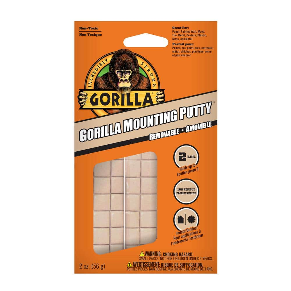 Photo 1 of 2 Pack Gorilla 2 Oz. Mounting Putty, Beige
