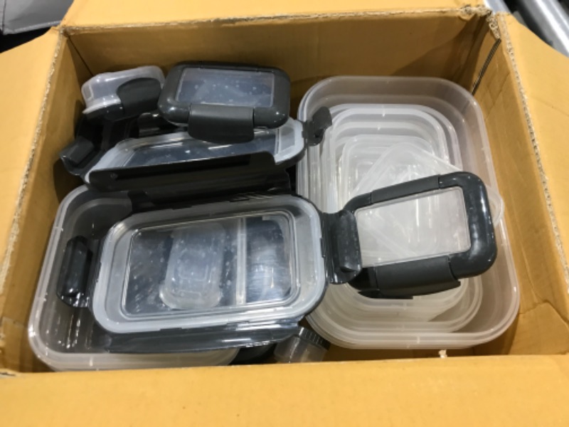 Photo 2 of 40-Piece Airtight Food-Storage Containers With Lids BPA-Free Durable Plastic Food-Containers Set - 100% Leakproof Guaranteed - Freezer, Microwave & Dishwasher-safe - Leftover, Meal Prep Etc (Gray)