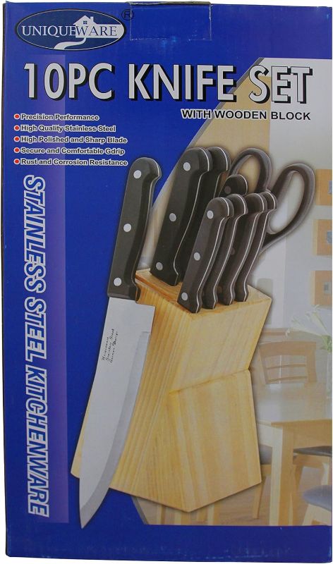 Photo 1 of 10pc Knife Set with Wood Stand 