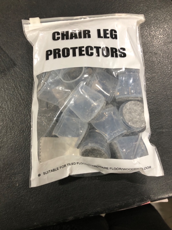 Photo 2 of 16 Piece Protective Caps for Chair Legs,Durable Silicone Chair Leg Caps with Felt Pads Prevents Noise,No Scratches,Non-Slip Chair Leg Protector for Hardwood (Fit:35mm-45mm, Transparent) 