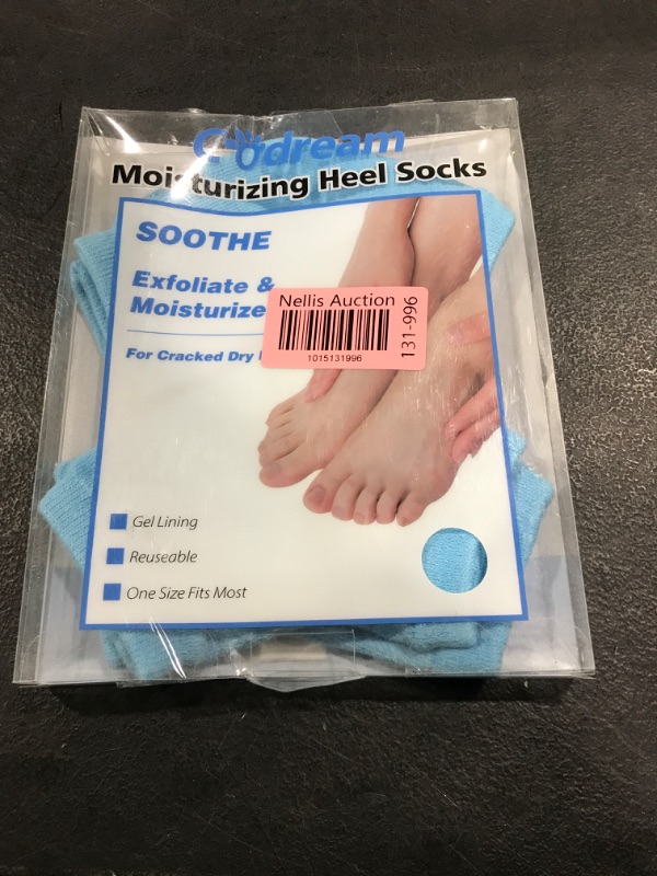 Photo 2 of Codream Moisturizing Heel Gel Socks: Heal Dry Cracked Heel Treatment Overnight Pedicure Foot Spa Sock | 2 Pairs Soft Silicone Moisturizer Sleeve to Repair Callus Rough Heel A3-2 Pairs Blue