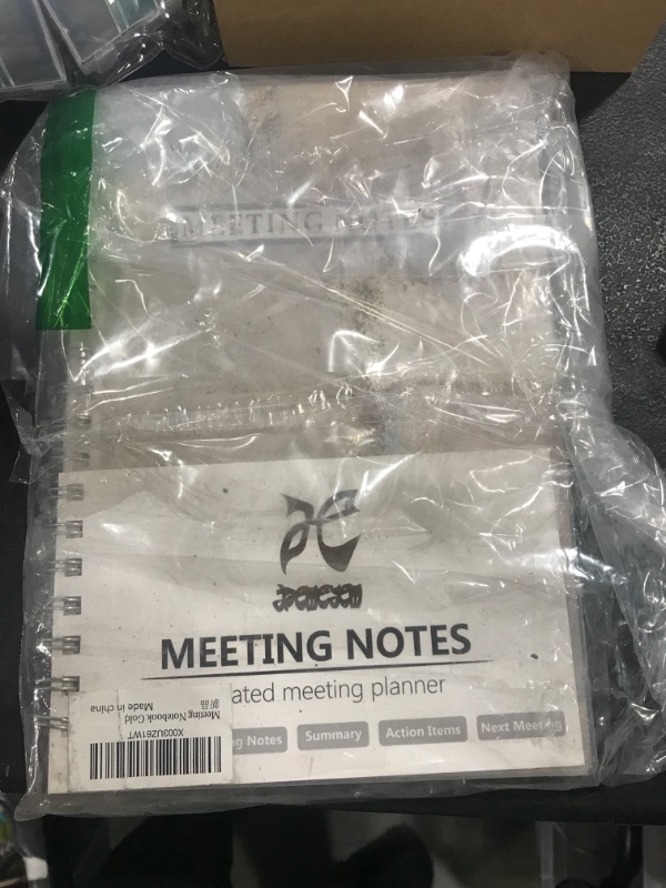 Photo 2 of Meeting Notebook for Work with Action Items, 7*10" Meeting Agenda Notes Notebook with 2023-2024 Calendar for Office, Business Work Daily Notes Journal for Project Meeting Management, 90 Meetings, Gold