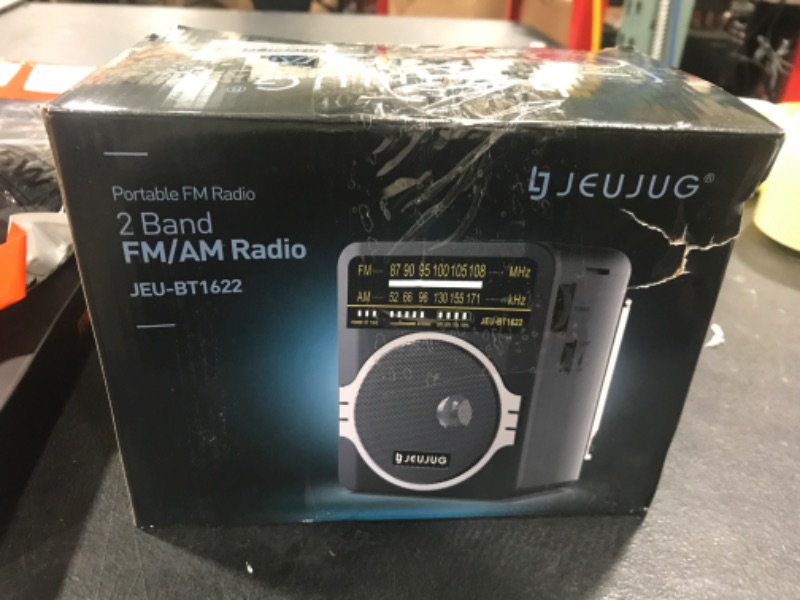 Photo 2 of JEUJUG Portable AM FM Radio, Bluetooth 5.0 Radio 5 Watts Loud Speaker,Rechargeable FM Radio Built-in Rechargeable Battery/DC D*4 Cell Battery Operated & AC Power Plug in Wall Radio Retro