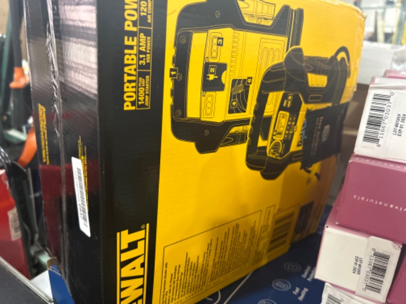 Photo 2 of DEWALT DXAEJ14 Digital Portable Power Station Jump Starter: 1400 Peak/700 Instant Amps, 120 PSI Digital Air Compressor, 3.1A USB Ports, Battery Clamps , Yellow