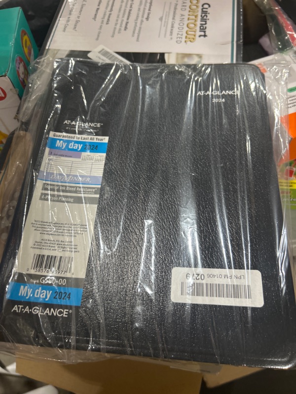 Photo 1 of AT-A-GLANCE 2024 Daily Four Person Appointment Book, DayMinder, Quarter-Hourly Appointment Book, 8" x 11", Large, Black (G5600024) 2024 New Edition