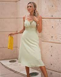 Photo 1 of MEROKEETY Womens 2023 Summer Sleeveless Spaghetti Strap Sweetheart Neck Backless Ruched Tie Back Dress SIZE M