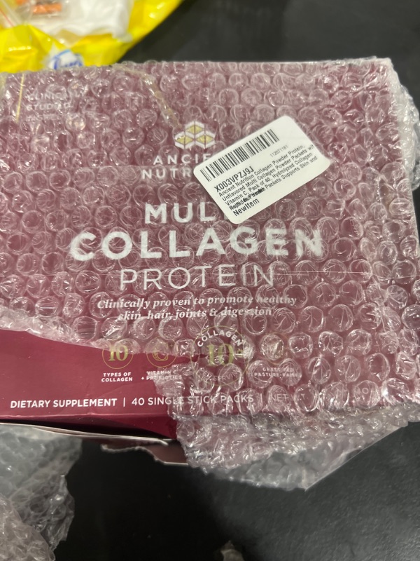 Photo 2 of Ancient Nutrition Collagen Powder Protein, Unflavored Multi Collagen Powder Packets with Vitamin C, Pack of 40, Hydrolyzed Collagen Peptides Powder Packets Supports Skin and Nails, Gut Health Unflavored 40 Servings (Pack of 1) bb 2/09/26