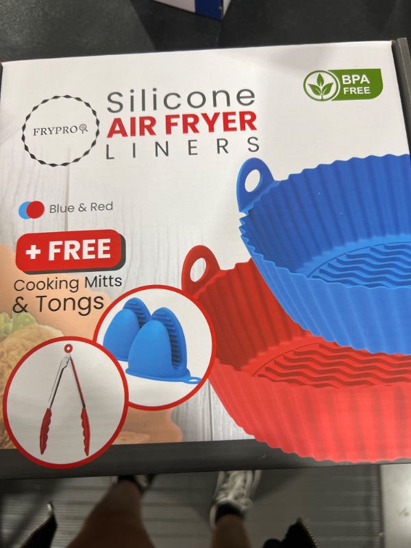 Photo 2 of 2 PACK Air Fryer Silicone Liners Pot for 3 to 6 QT, Air Fryer Liners Reusable, AirFryer liners silicone, Reusable silicone air fryer liners Silicone air fryer basket Air fryer liners silicone