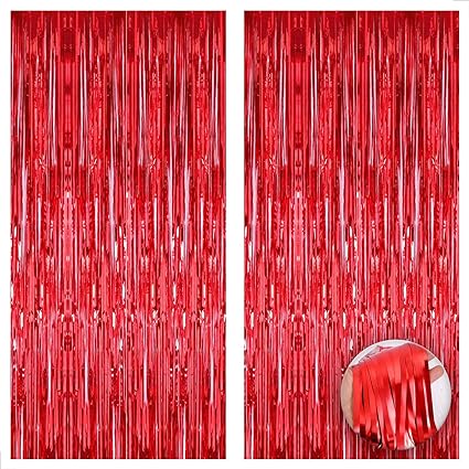 Photo 1 of Backdrop forParty Decorations - XtraLarge 3.3x6.6 Feet, Pack of 2 | Foil Fringe Curtain | Fringe Backdrop for Streamers Party Decorations, Birthday Decorations 