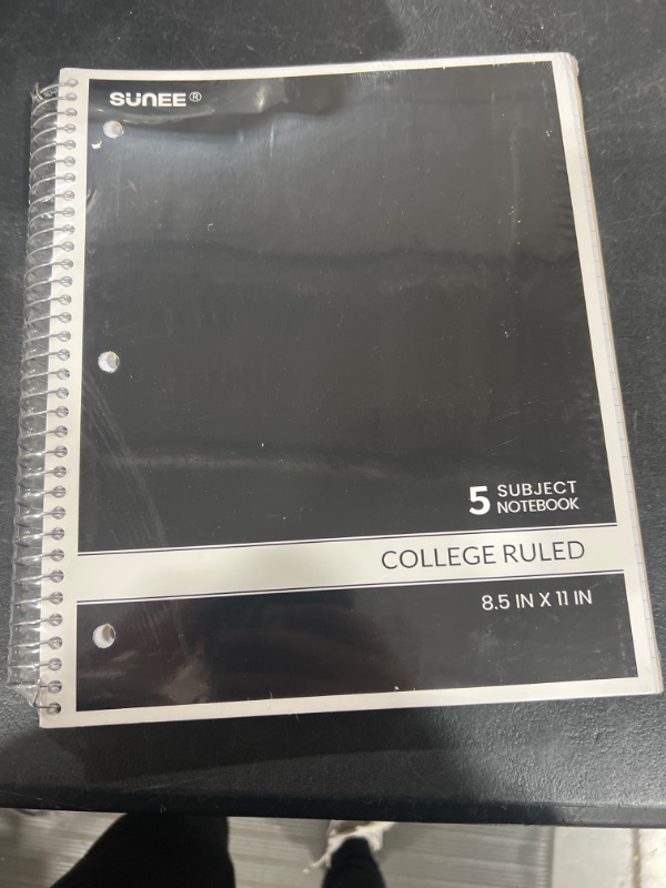 Photo 2 of SUNEE Color Will Vary 5 Subject Notebook College Ruled - 200 Sheets, 8.5"x11", 4 Pocket Dividers, 3-Hole Punched Paper