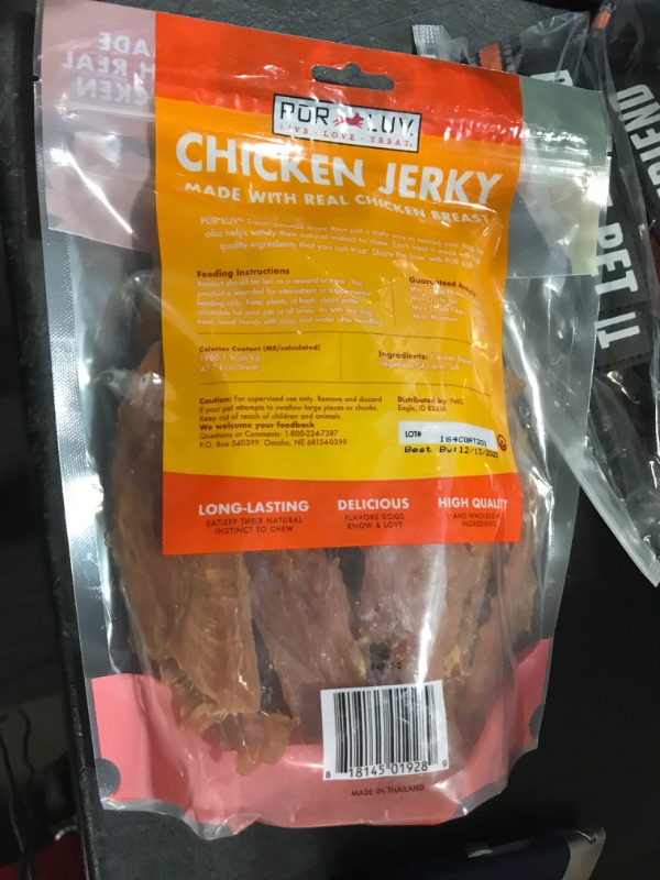 Photo 2 of Pur Luv Chicken Jerky Dog Treats for Dogs, Rawhide-Free, Made with Real Chicken Breast, Healthy, Long-Lasting and Great Tasting Treat, No Artificial Flavors, Satisfies Dog's Urge to Chew, 16 oz exp 2025 