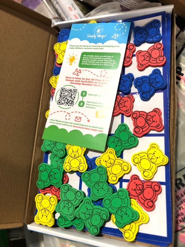 Photo 2 of 48 PCS Jumbo Magnetic Ten Frames with Counting Bears Class Set, Math Manipulatives for Kindergarten, PreK, Preschool, Math Counters Games for Kids, Toddler Math, Teacher Classroom, Homeschool Supplies