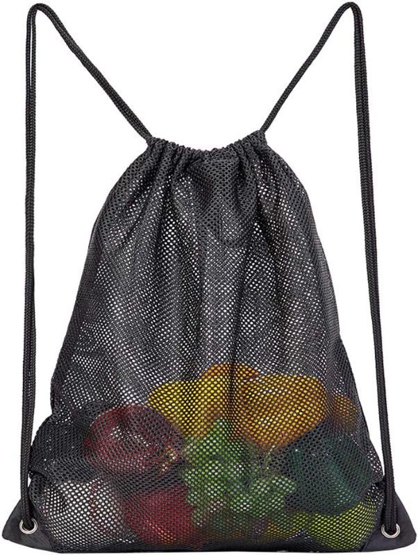 Photo 1 of COVAX Heavy Duty Mesh Drawstring Bag, Sport Equipment Storage Bag for Beach, Swimming
