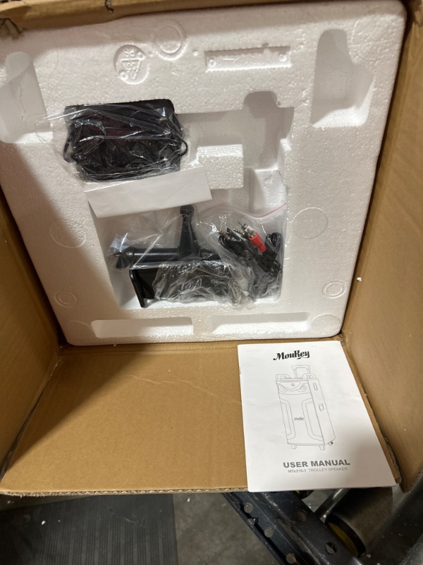 Photo 1 of Moukey Karaoke Machine, Double 10" Woofer PA System for Party, Portable Bluetooth Speaker with 2 Wireless Microphones, Disco Lights and Echo/Treble/Bass Adjustment, Support TWS/REC/AUX/MP3/USB/TF/FM New Double 10" Woofer