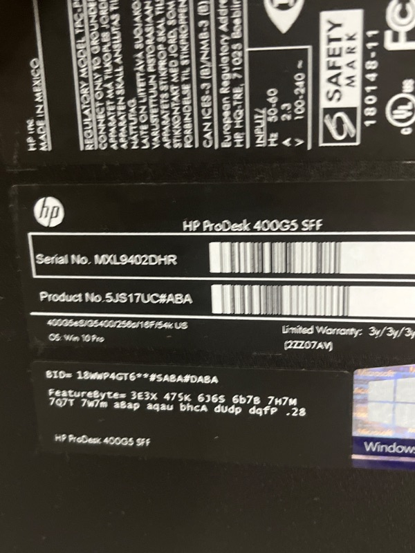 Photo 4 of HP ProDesk 400 G5 SFF High Performance Business Desktop Computer, Intel Six Core i5-8500 up to 4.1GHz, 16G DDR4, 256G SSD, WiFi, BT, 4K Support, DP, VGA, Windows 10 Pro 64 En/Sp/Fr(Renewed)