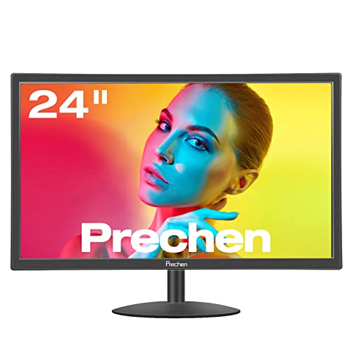 Photo 1 of Prechen 24 Inch Computer Monitor 75Hz PC Display, FHD 1920 x 1080P Business Screen LED Desktop Monitor with HDMI and VGA Ports, 99% sRGB, 3000:1, VESA Compatible, Eye Care, Black