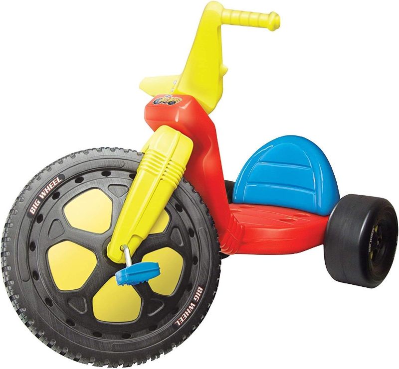 Photo 1 of  The Original Big Wheel,Blue-Yellow-Red, Giant 16' Wheel Ride On Tricycle,3 Position Seat - Trike, Kid Powered Pedal Bike,50th Year, Sit Down Riding Around Outdoor Toy, Ages 3-8 (19053) 