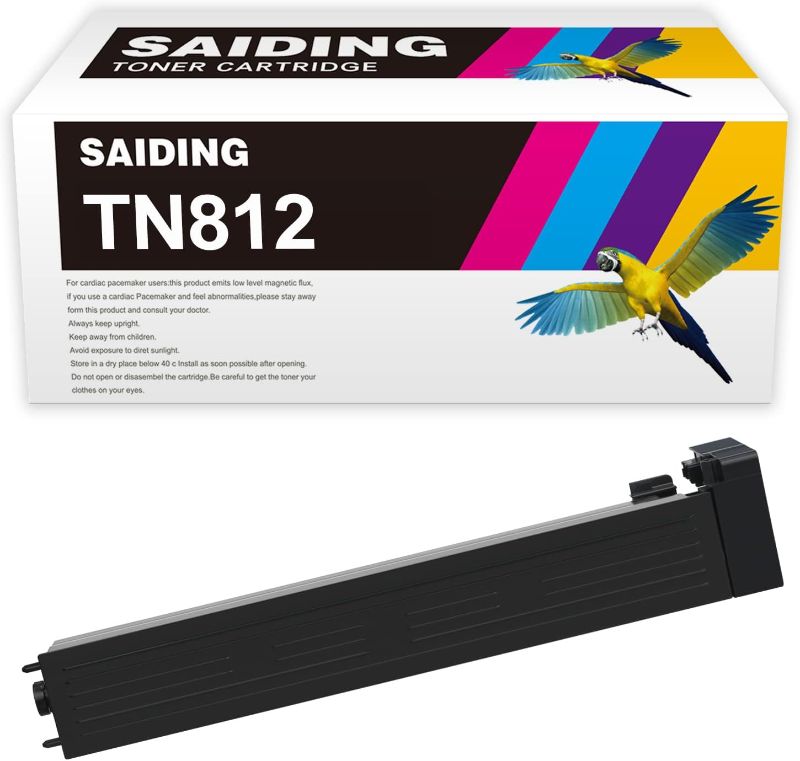 Photo 1 of SAIDING Compatible Toner Cartridge Replacement for Black TN812 TN812k TN 812 A8H5030 to use with Konica Minolta Bizhub 808 High Yield 40800