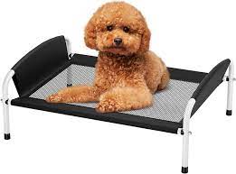 Photo 1 of  Elevated Dog Bed, Cooling Raised Small Dog Bed, Chew Proof Dog Bed with No-Slip Feet, Breathable Mesh Dog Cot for Indoor or Outdoor, Easy Clean, Portable, Black 