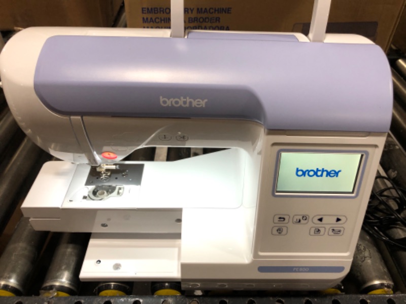 Photo 2 of  Brother Embroidery Machine PE800, 138 Built-in Designs, 5" x 7" Hoop Area, Large 3.2" LCD Touchscreen, USB Port, 11 Font Styles 