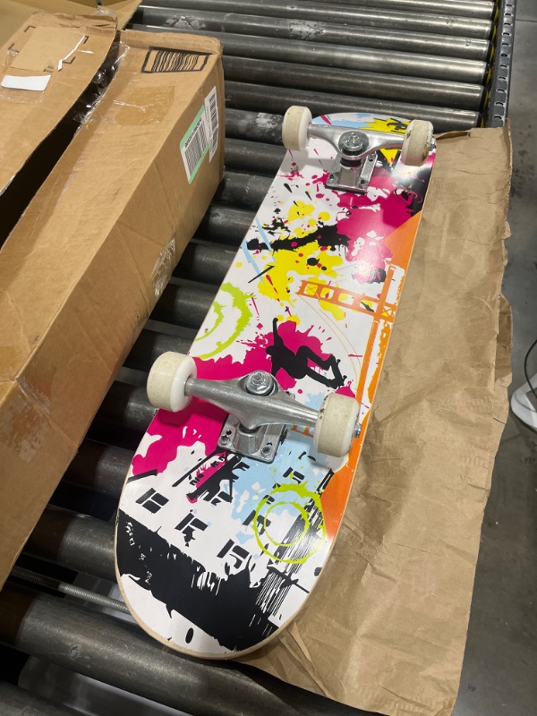 Photo 1 of Beleev Skateboards for Beginners, 31 Inch Complete Skateboard for Kids Teens Adults, 7 Layer Canadian Maple Double Kick Deck Concave Cruiser Trick Skateboard Diamond