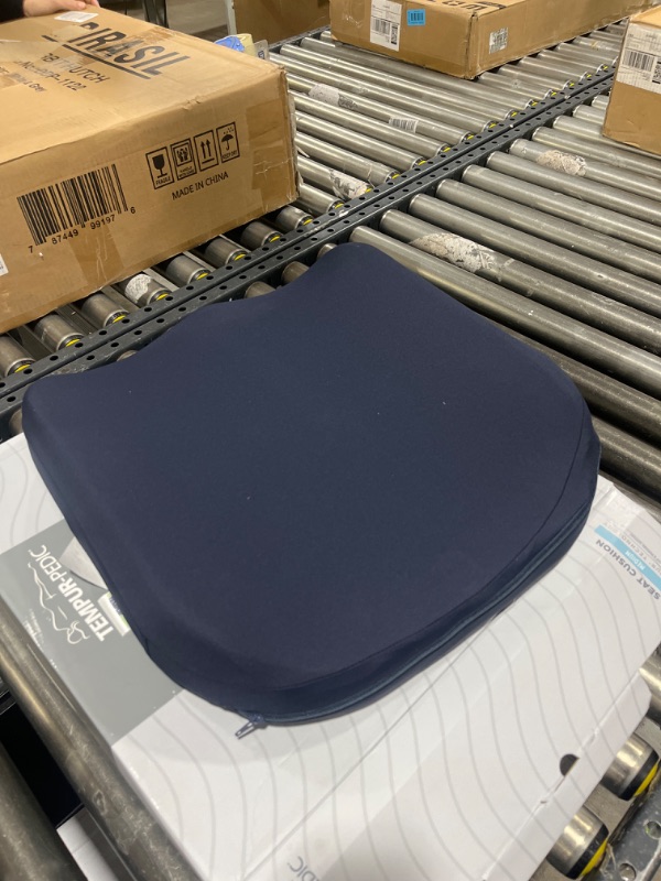 Photo 1 of Tempur-Pedic Seat Cushion, One Size, Dark Navy Blue & Symphony Pillow Luxury Soft Feel, Standard, White Cushion + Pillow Luxury Soft Feel