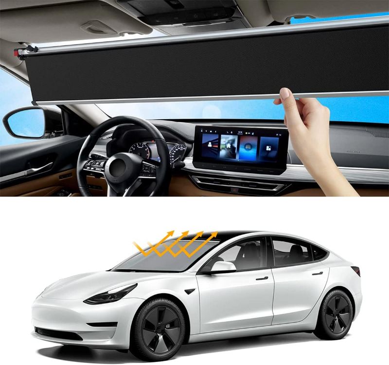Photo 1 of  Automatic Scaling Automotive Windshield Sunshades,Windshield Shades for Car,Suitable for Most Models,No Need for Repeated Disassembly. 43.9 X 35.4 INCHES