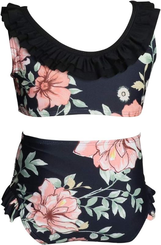 Photo 1 of  6-8YRS Silkglory Girls Swimsuit Two Piece Floral Bikini Set