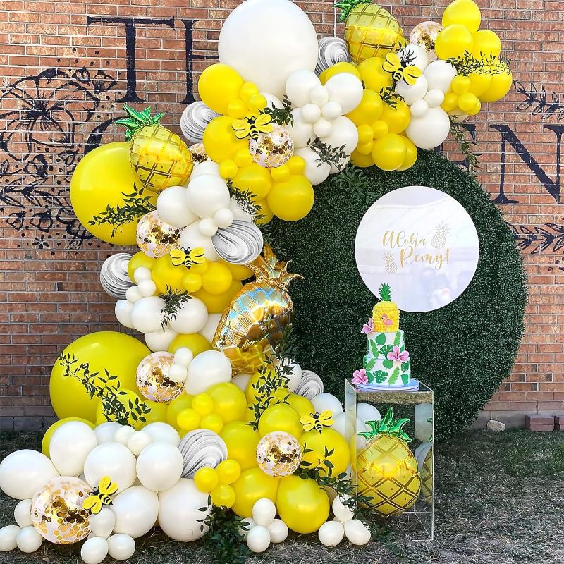 Photo 1 of 
Yellow and White Balloon Arch Kit - 102Pcs