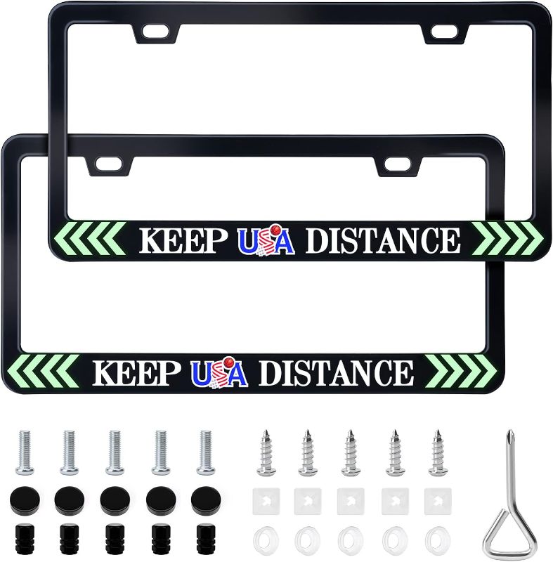 Photo 1 of 
Black License Plate Frames, 2 Pack Front Rear License Plate