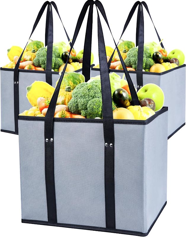 Photo 1 of 
musbus 3-Pack Reusable Grocery Bags, Foldable Shopping Bags for Groceries with Reinforced Bottom & Handles