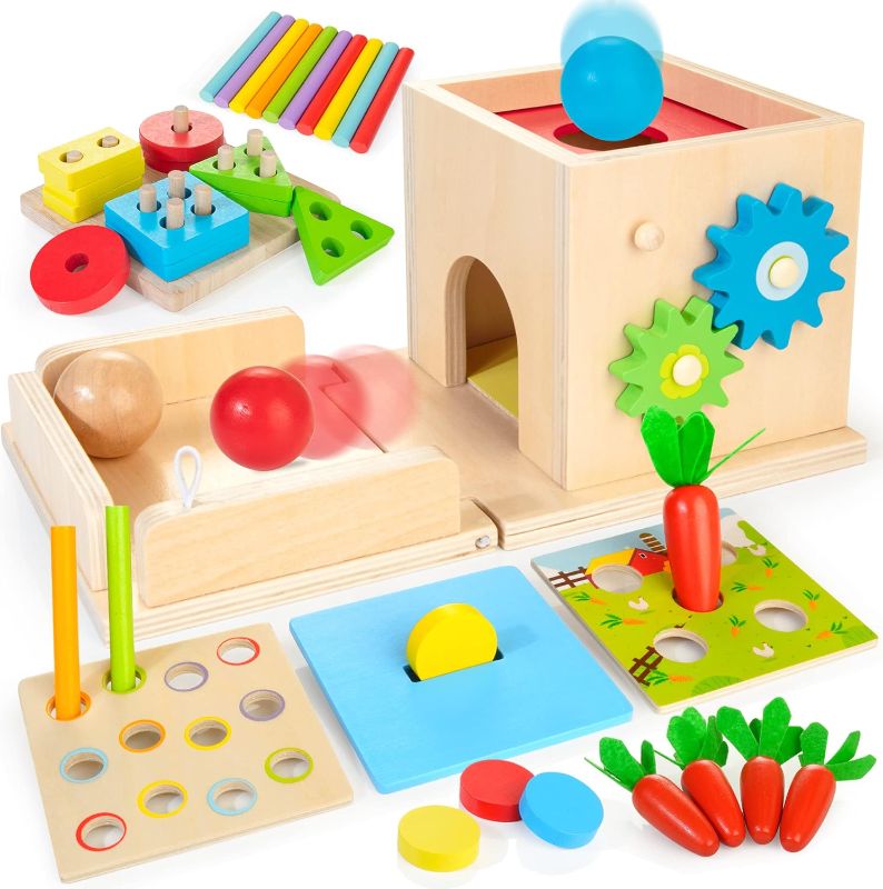 Photo 1 of 
WOODMAM Wooden Activity Cube, 8-in-1 Montessori Toys for 1 Year Old 