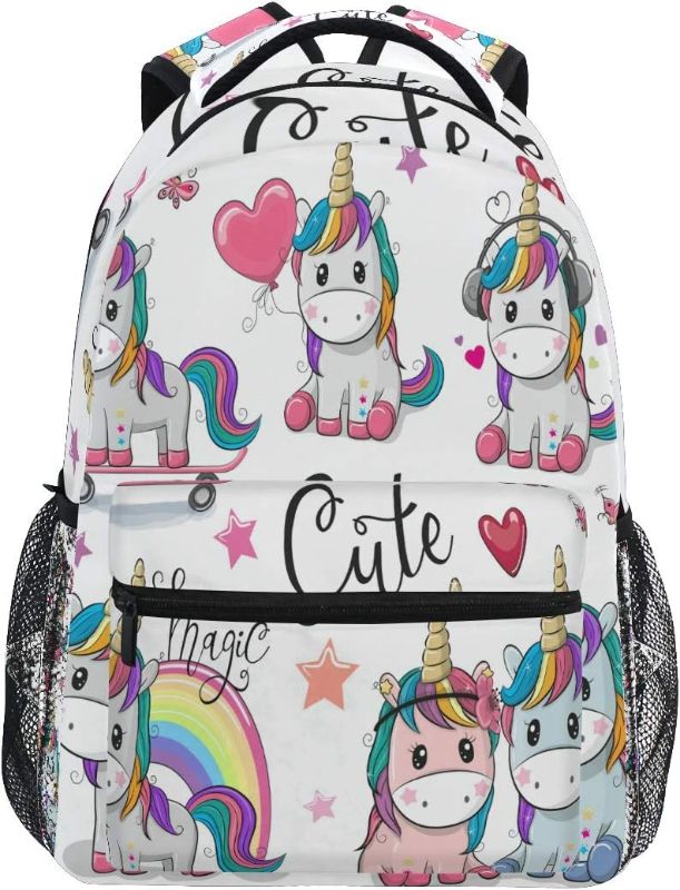 Photo 1 of 
senya School Backpack Unicorn Couple Teens Girls Boys Schoolbag Travel Bag