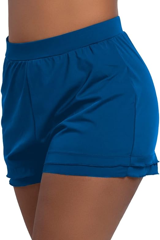 Photo 1 of 18W KEEPRONE Plus-Size Swim Shorts for Women Solid Swimwear Bottoms Swim Board Shorts with Panty