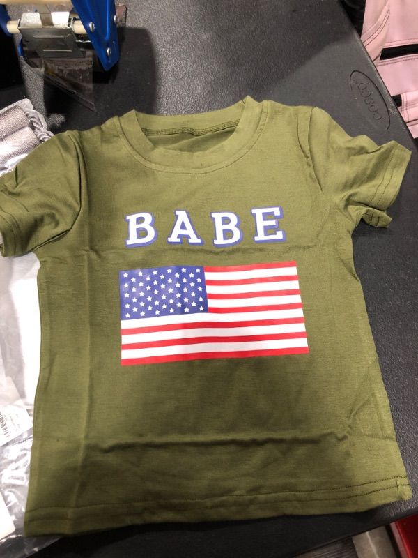 Photo 1 of Babe Army Green Baby T Shirt- 18 months