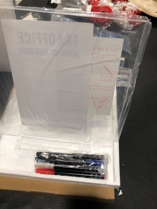 Photo 2 of Clear Acrylic Dry Erase Board w/ Stand and Dry Erase markers
