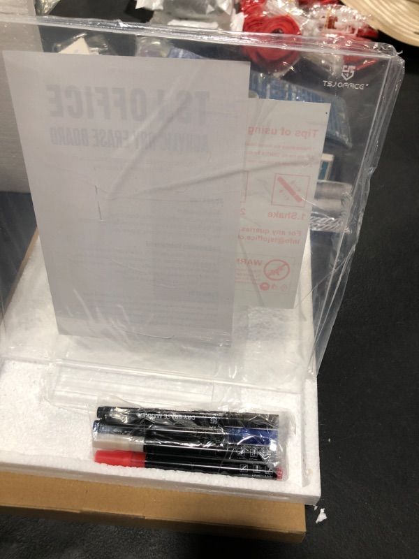 Photo 1 of Clear Acrylic Dry Erase Board w/ Stand and Dry Erase markers