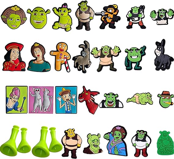 Photo 1 of 30PCS Shoes Charms, Durable WaterProof Shoe Decoration for Croc Charms, Cartoon Charm Bracelet Wristband Accessories/Birthday/Party/Gifts Teens Women
